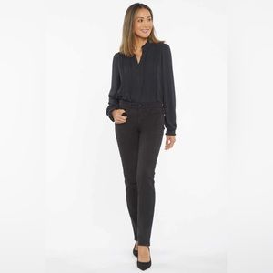 NYDJ Sheri Slim Jeans with Lurex Side Seam Tape in Storm